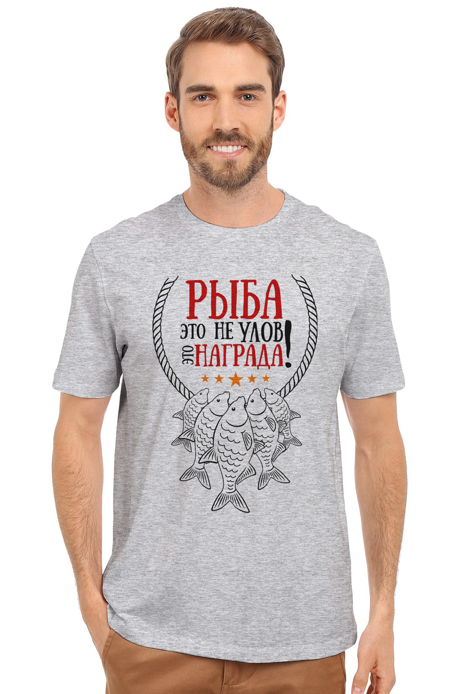 

Футболка OWEAR с принтом Рыбалка 111-24-M-GH7 XXL Серый-меланж