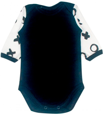 

Бодик MISHKA черный с белыми рукавами Hugs and kisses 56 (1448-56)