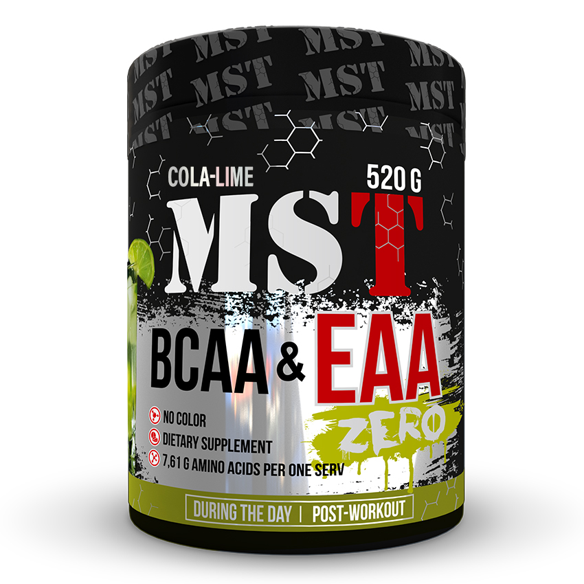 

Аминокислоты MST Nutrition BCAA & EAA Zero 520 грамм Кола - Лайм