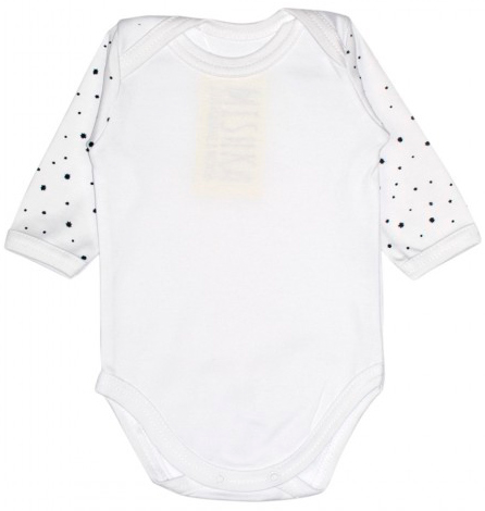

Бодик MISHKA белый Little star маленькие звездочки на рукавах 86 (1436-86)