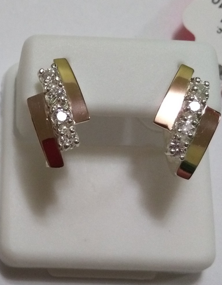 

Серьги из серебра и золота c кубическими циркониями Вилена, 0440.10