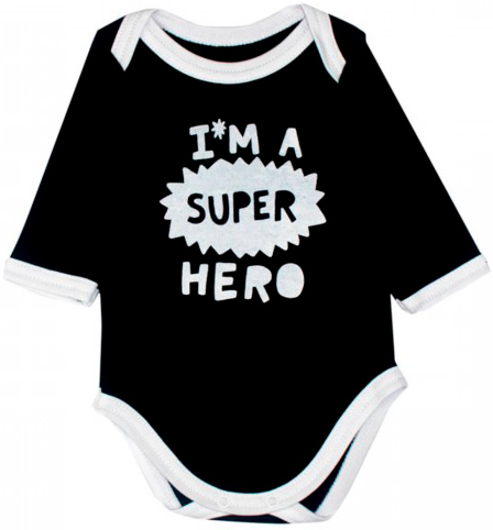 

Бодик MISHKA черный Little stars I am a super hero 74 (1021711-74)