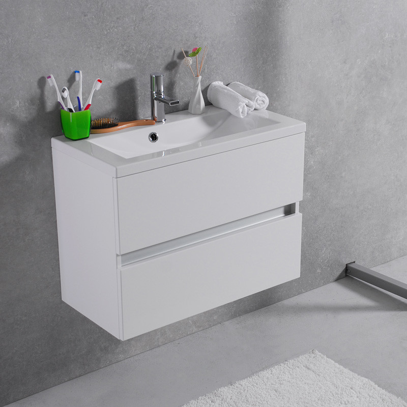 

Тумба Fancy Marble Rodos подвесная белая с умывальником Elina 70 см