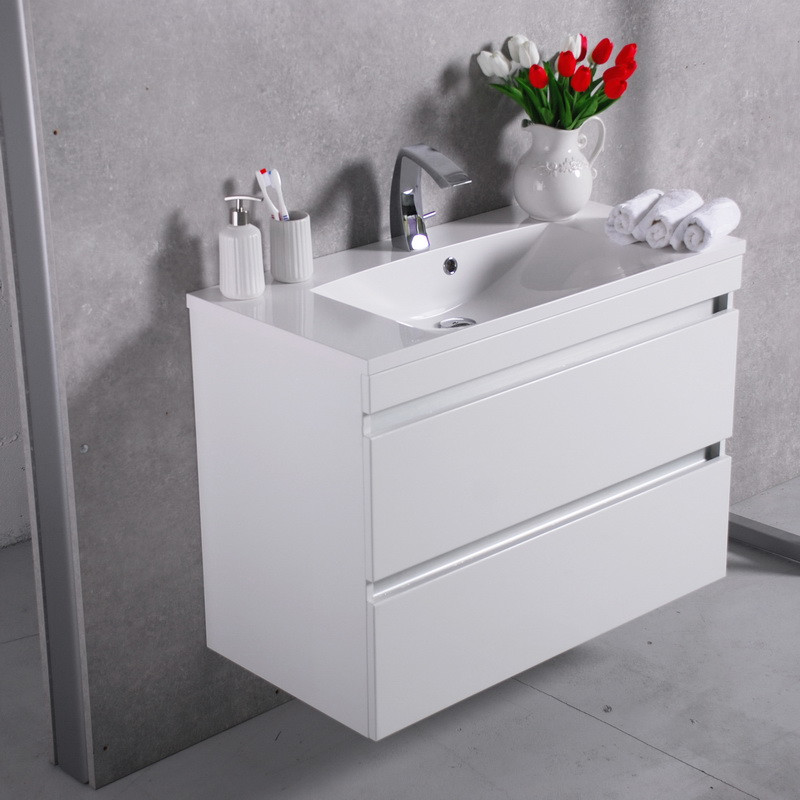 

Тумба Fancy Marble Borneo подвесная белая с умывальником Amelia 90 см