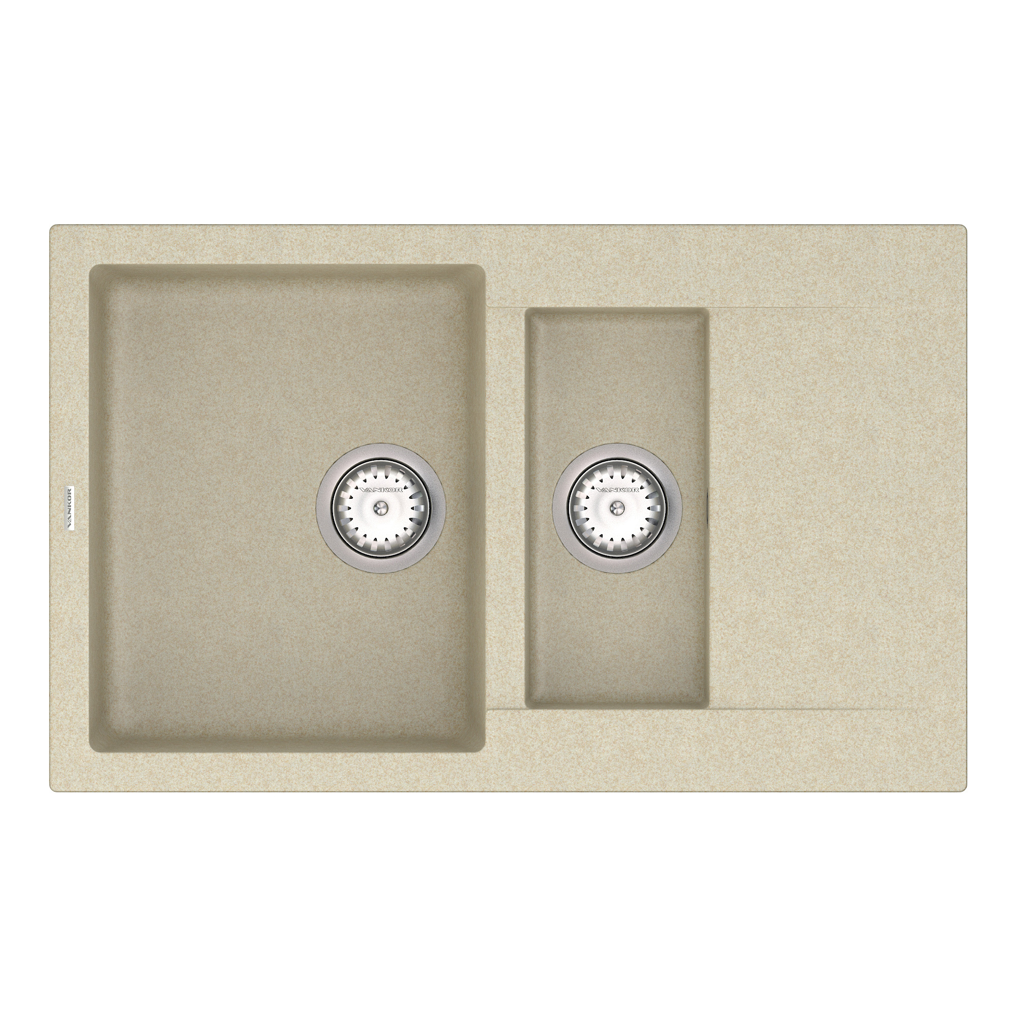 

Кухонная мойка VANKOR Orman OMP 04.80 Beige + сифон VANKOR