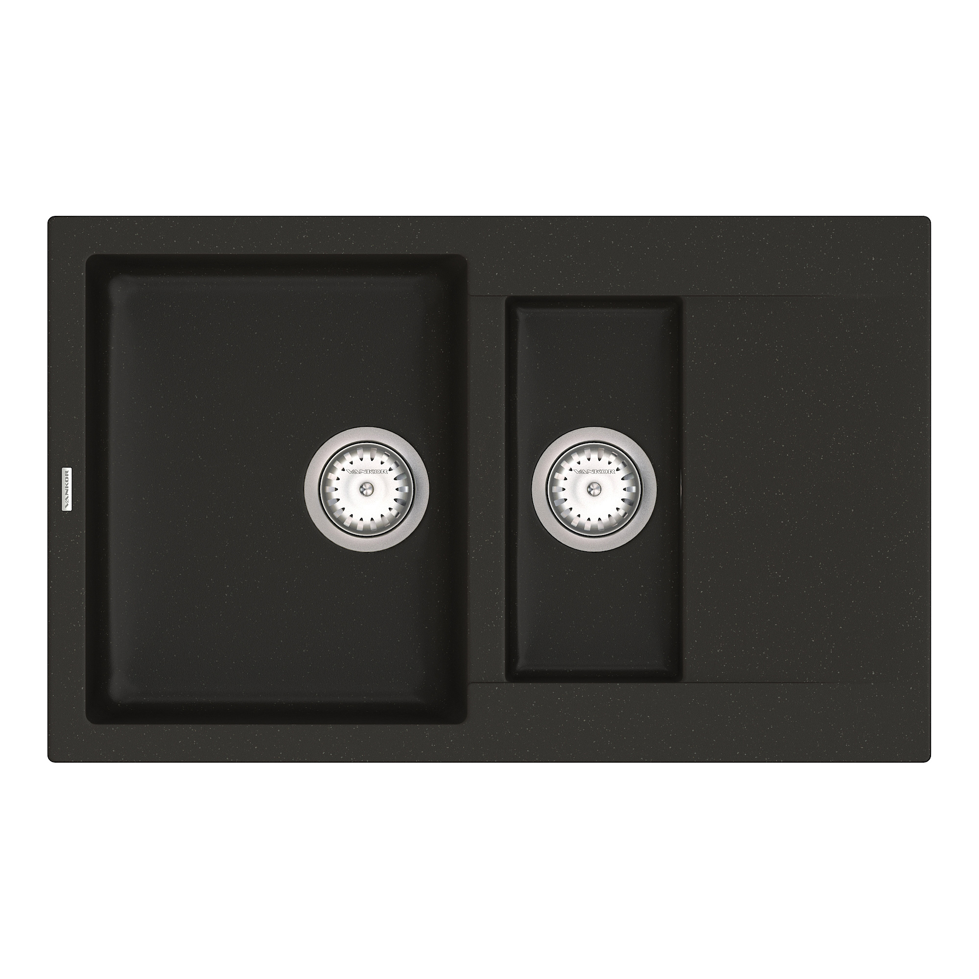 

Кухонная мойка VANKOR Orman OMP 04.80 Black + сифон VANKOR