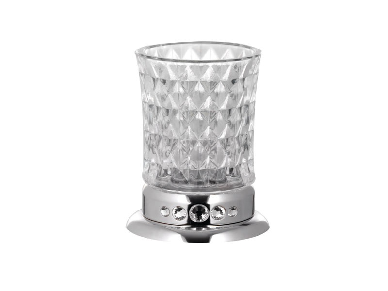 

Стакан в ванную Kugu Swan Freestand 350C, хром+стекло(350C)