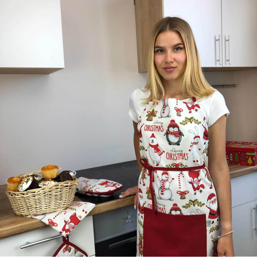 

Фартук кухонный Прованс Веселый Санта