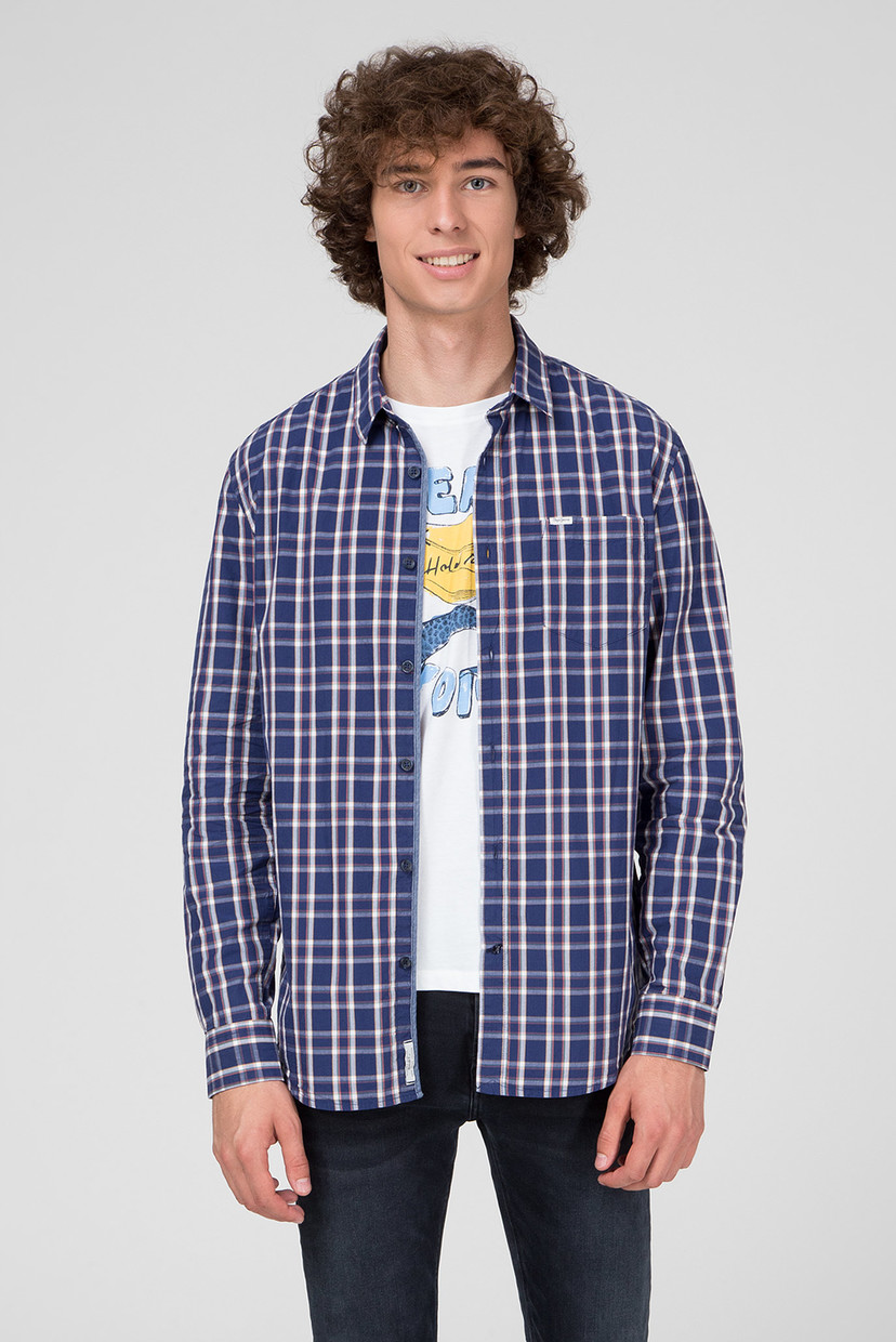

Мужская синяя рубашка в клетку ERNEST Pepe Jeans M PM305893