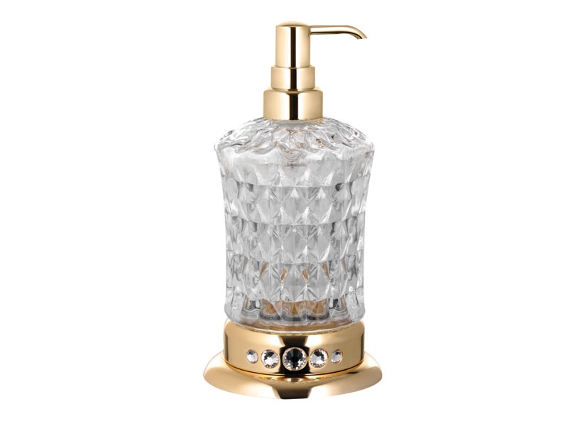 

Дозатор мыла Kugu Swan Freestand 330G, золото+стекло(330G)