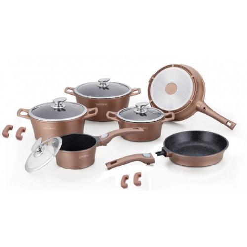 

Набор кухонной посуды Royalty Line RL-ES2014M-copper 14 предметов коричневый