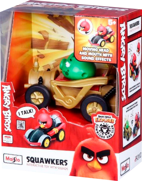

Интерактивная машинка с гонщиком Maisto Angry Birds Сквокеры со звуковыми эффектами (82504_Зеленый поросенок)