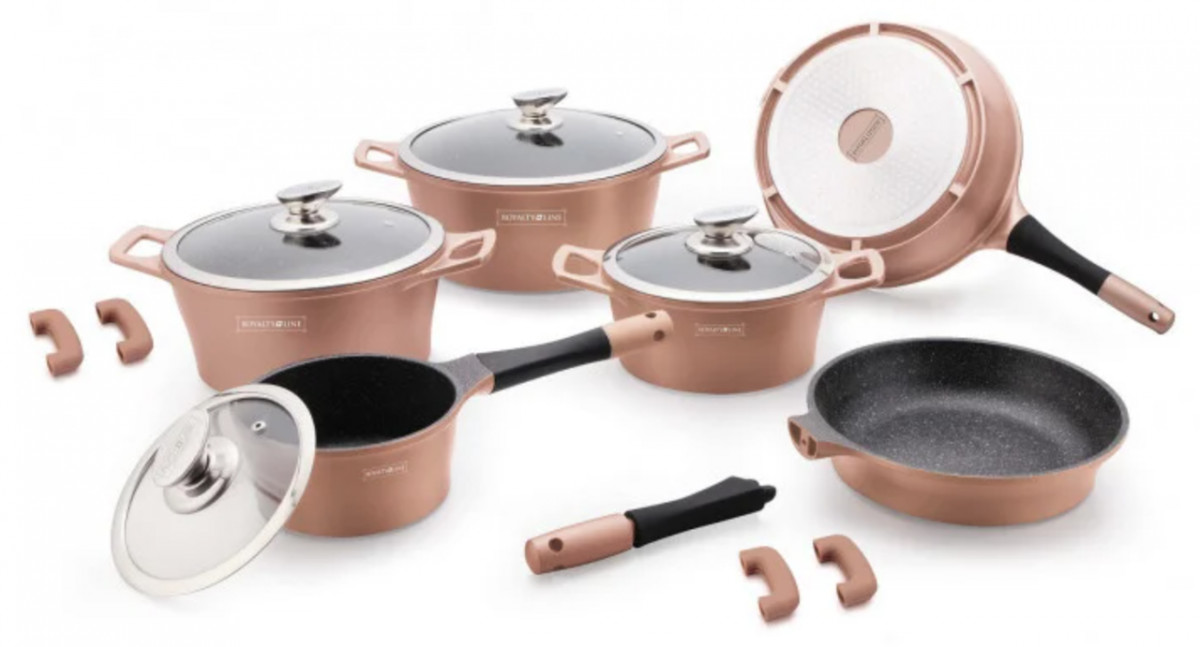 

Набор кухонной посуды Royalty Line RL-ES-1014M-copper коричневый 14 предметов