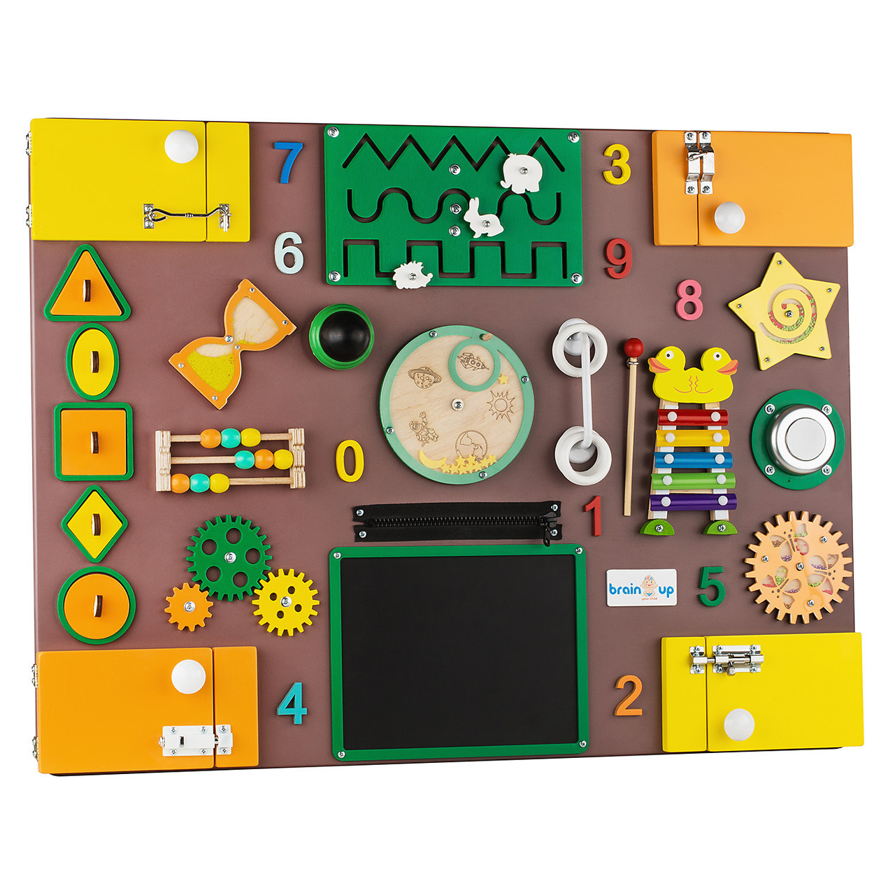 

Бизиборд BrainUp Smart Busy Board настольная развивающая игра доска из 35 деталей XL60*80см (6006_2)