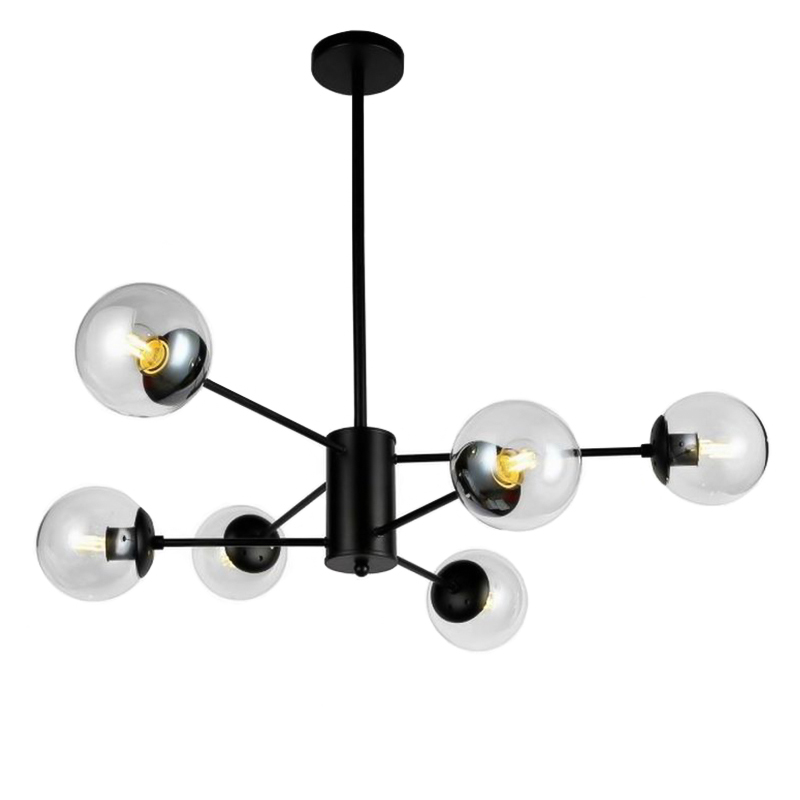 

Люстра подвесная Light House LS-14858-6 BK+CL черная