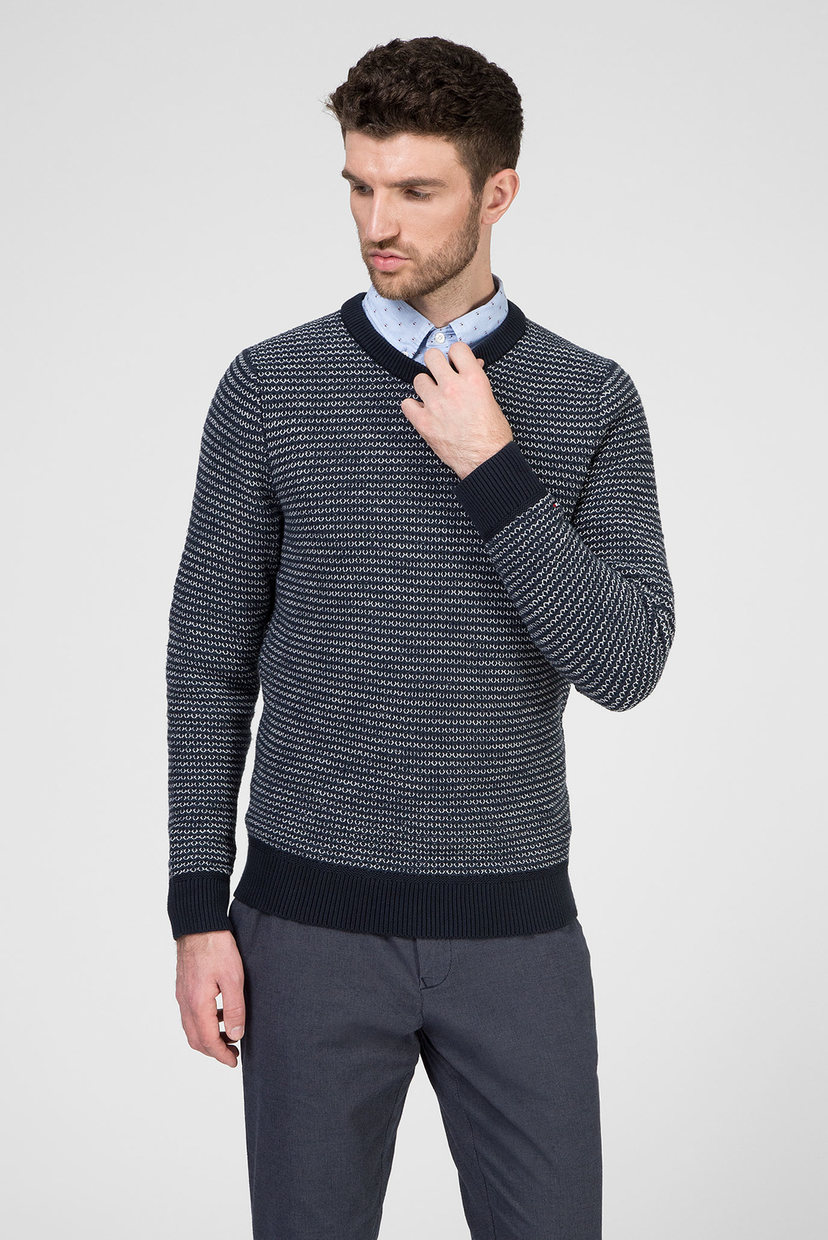 

Мужской синий свитер в полоску HONEYCOMB SLUB Tommy Hilfiger S MW0MW11687