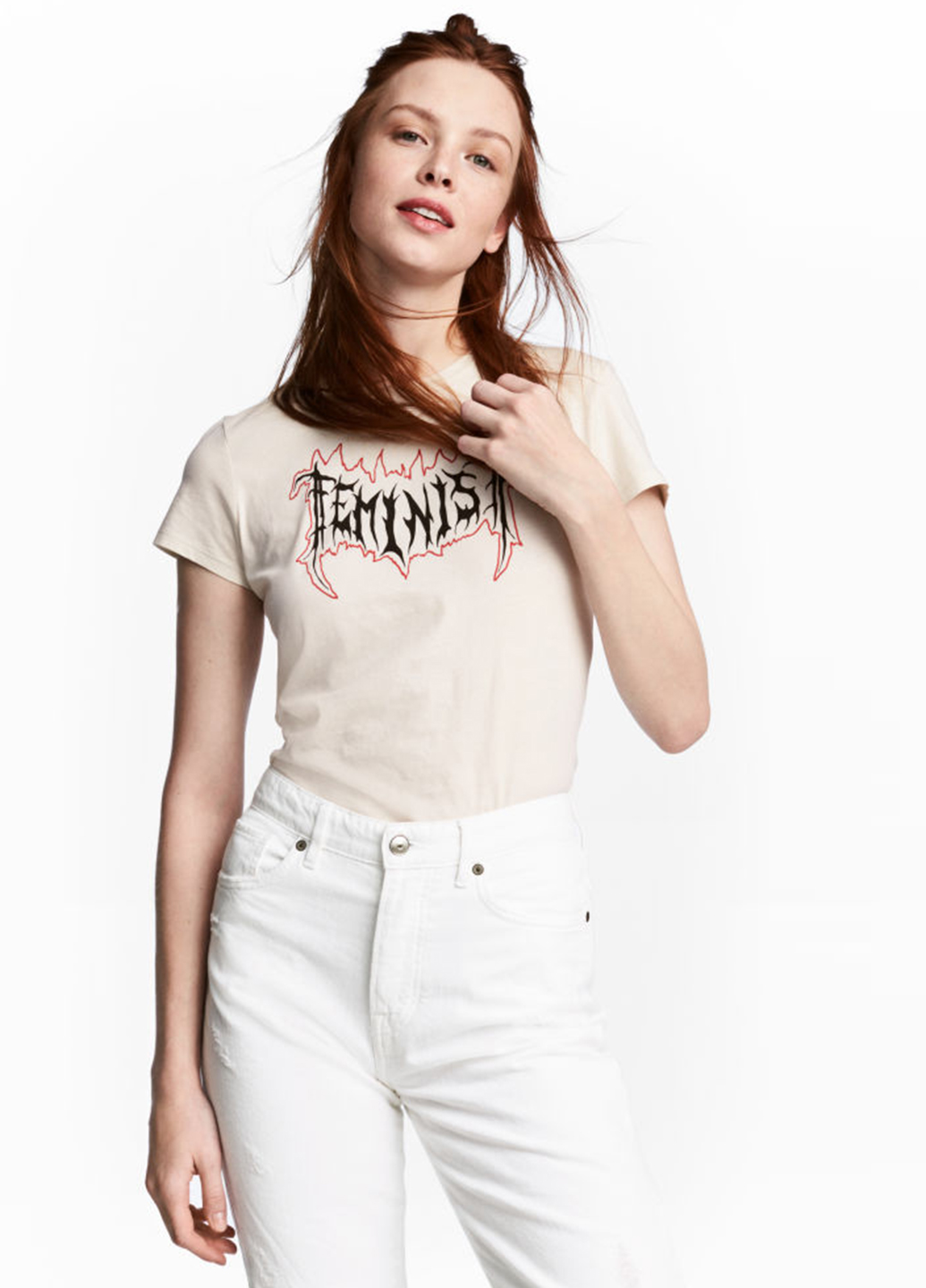 

Футболка H&M  Молочный 0504353_03, Футболка H&M XS Молочный 0504353_03