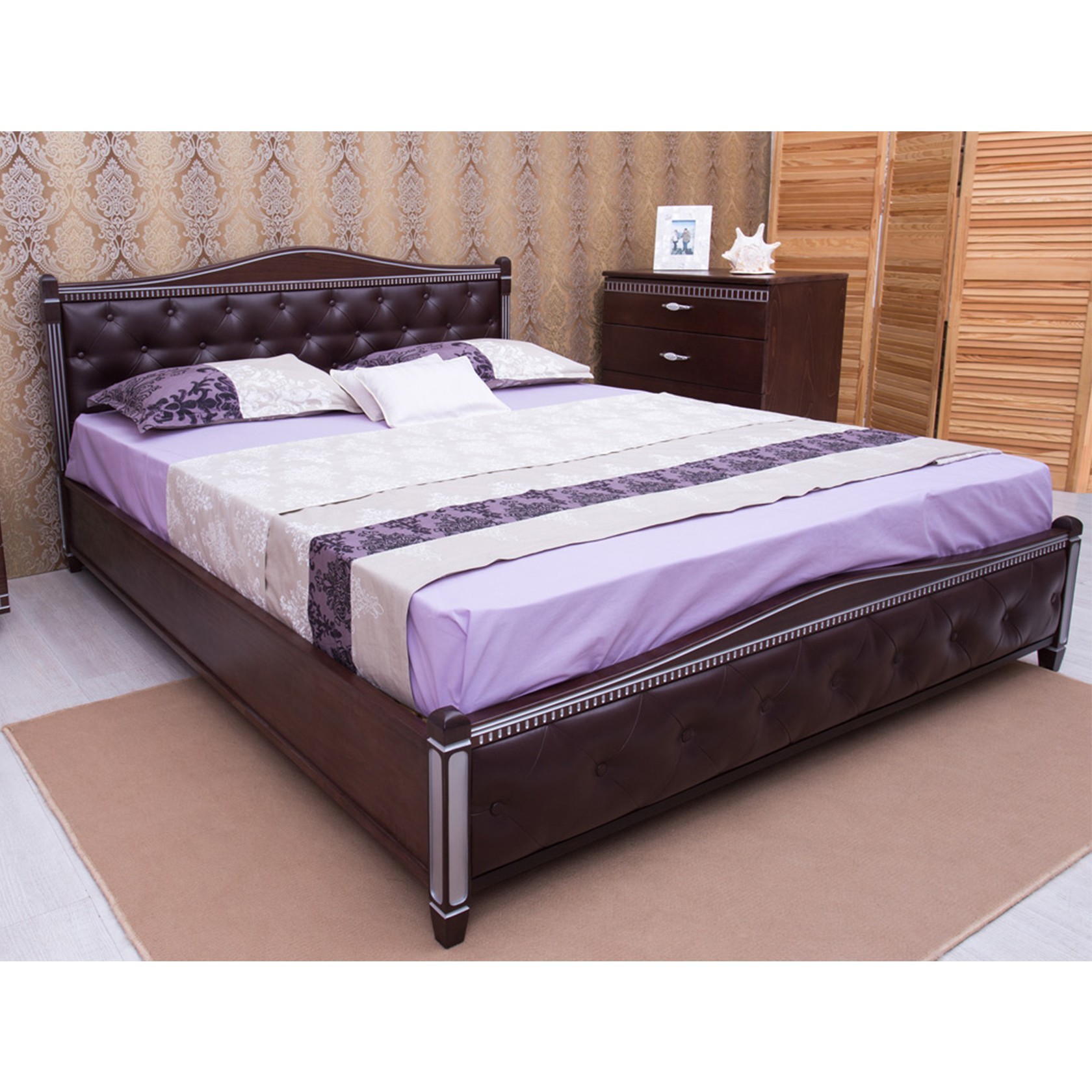 

Кровать Прованс мягкая спинка ромбы с механизмом (Олимп) Венге 140х200 см 121141_02