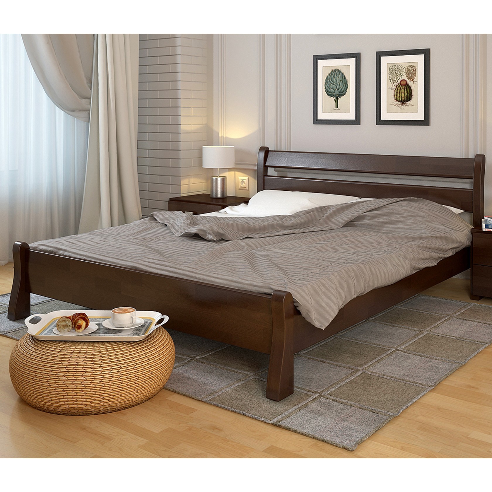 

Кровать Венеция (Arbor Drev) Темный орех 120х200 см 71104_08