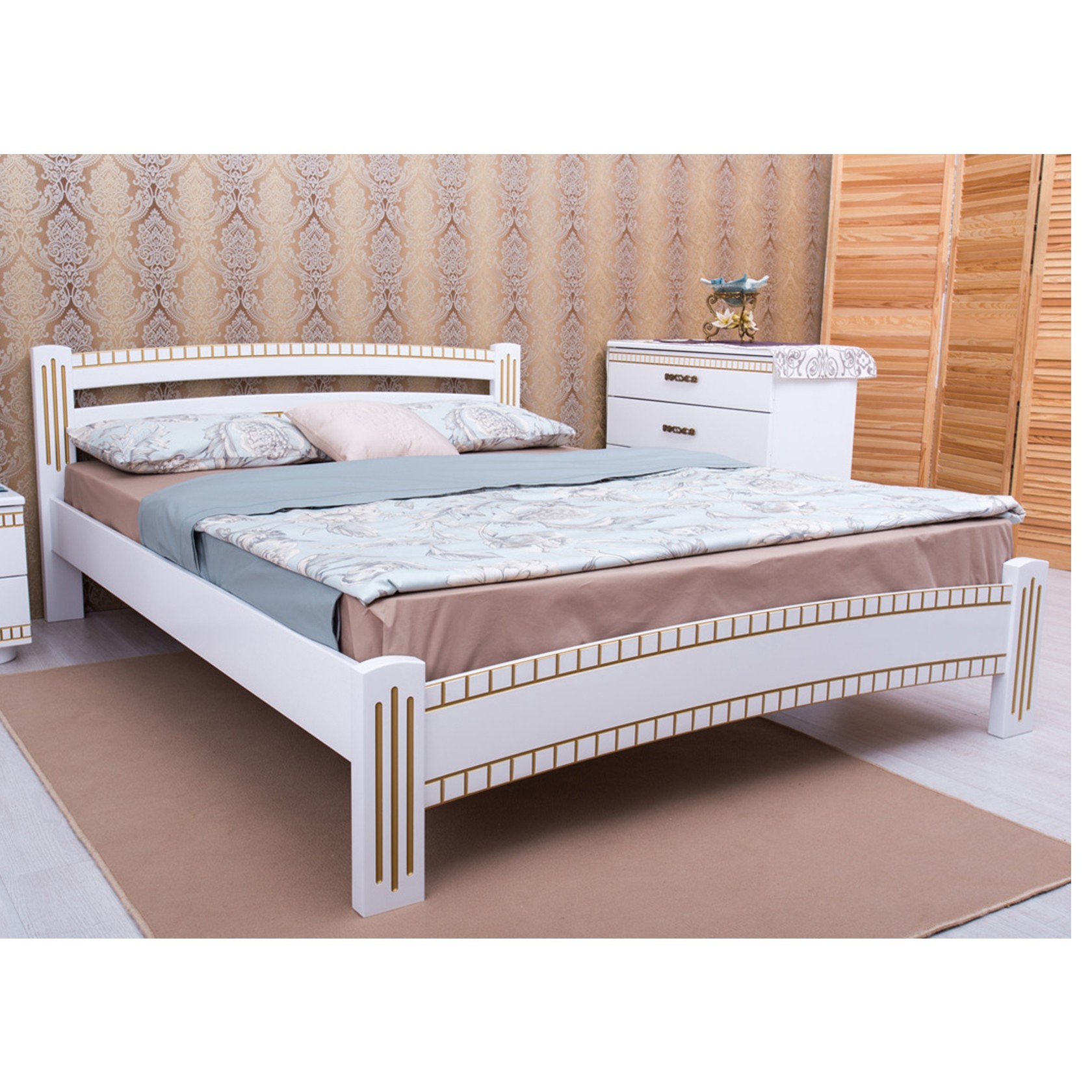 

Кровать Милана Люкс с фрезеровкой (Олимп) Белая 160х200 см 121110_05