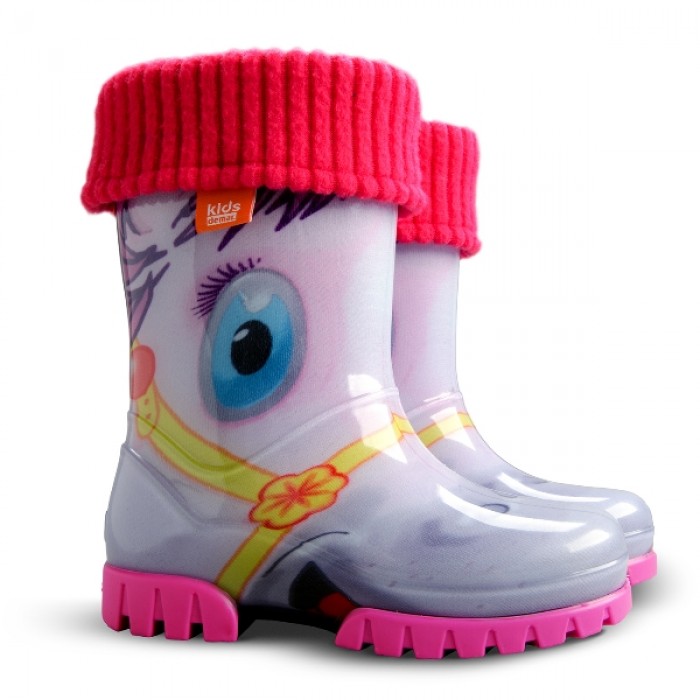 

Детские резиновые сапоги Demar 0038 HA TWISTER LUX pony розового цвета. 26/27