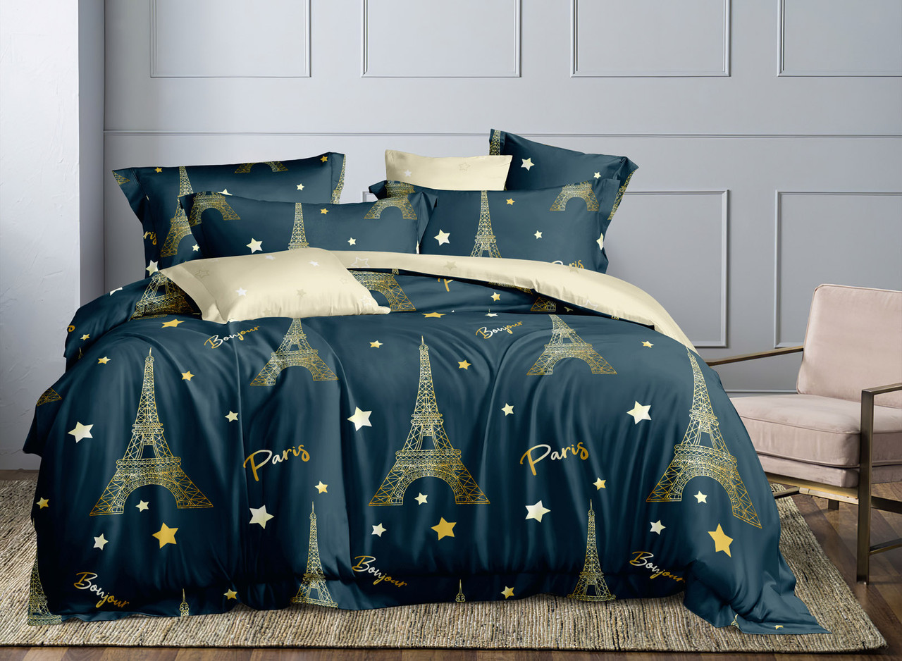 

Комплект постельного белья Krispol двуспальный ЕВРО сатин 4 наволочки (А+В) 200*220 (622.22133)