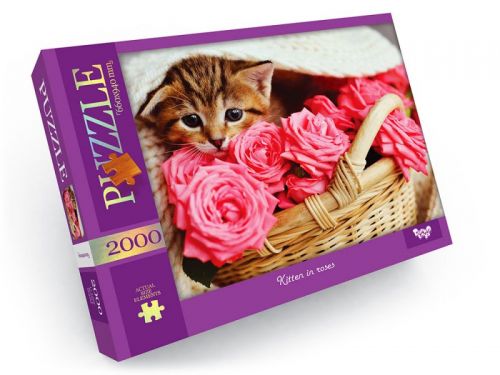 

Пазл Danko Toys Котенок в розах 2000 элементов C2000-01-05