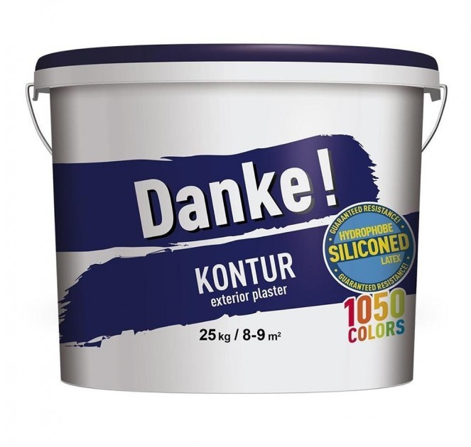 

Декоративная силиконовая штукатурка фракция 1.5мм PPG DANKE! KONTUR 15 барашек 25 кг