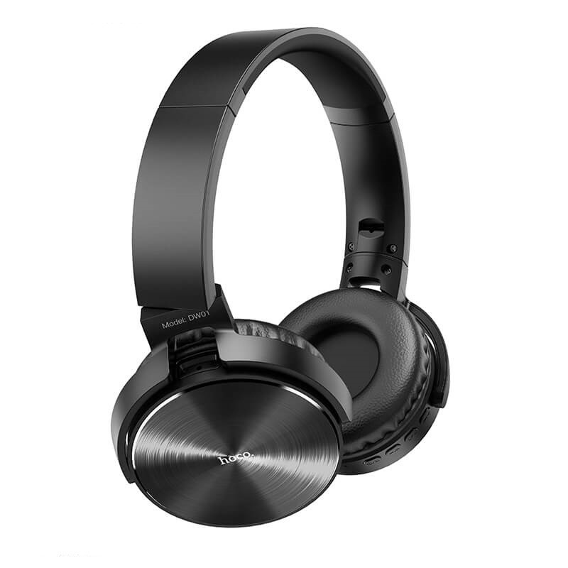 

Беспроводные накладные MP3 наушники блютуз с микрофоном с картой памяти HOCO DW01 Bluetooth Черный