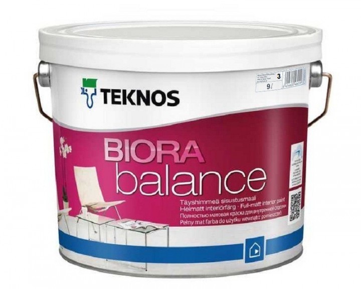 

Краска Teknos BIORA BALANCE ( Текнос БИОРА БАЛАНС ) 2.7 л экологичная (допуск М1), водоразбавляемая, матовая, для интерьера