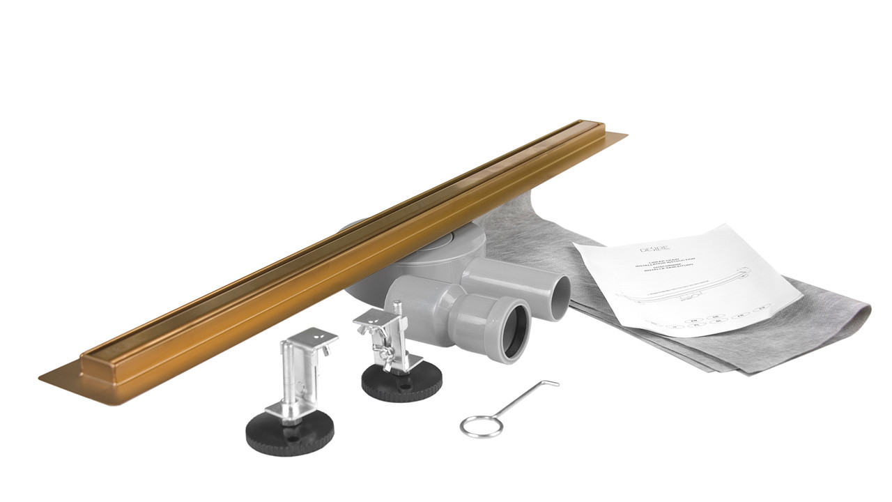 

Трап для душа 800*30 Италия,Gusto нержавеющая сталь для ванной комнаты, щелевой в ретро золоте