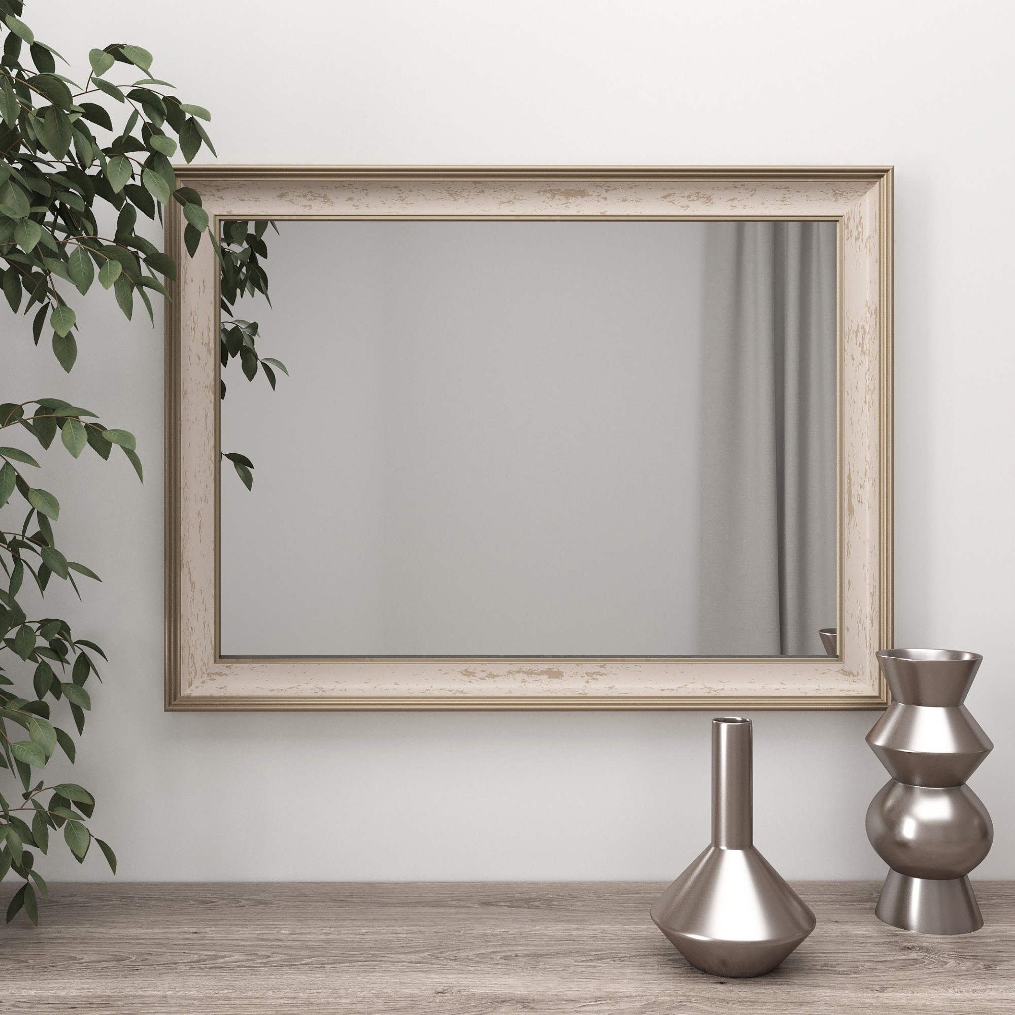 

Зеркало настенное 80х60 Бежевое Black Mirror 5835-305 в спальню коридор ванную комнату прихожую гардеробную