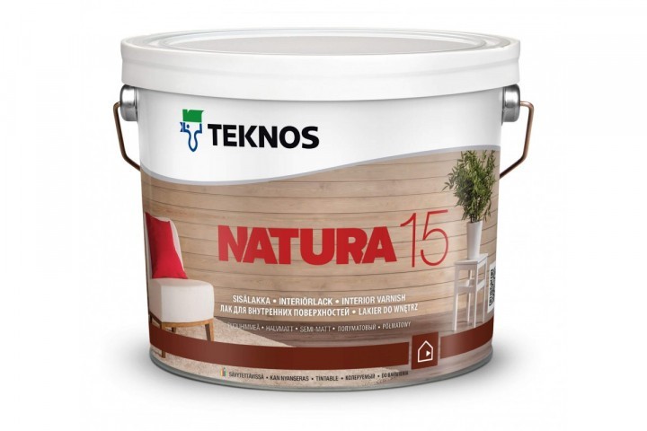 

Лак Teknos NATURA 15 ( Текнос НАТУРА 15 ) 2.7 л акриловый, водоразбавляемый, матовый, для дерева