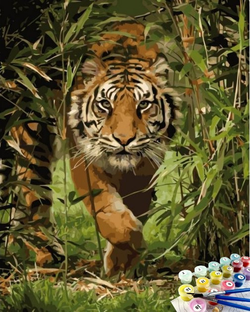 

Картина по номерам Идейка Тигр "Король джунглей" 40*50см