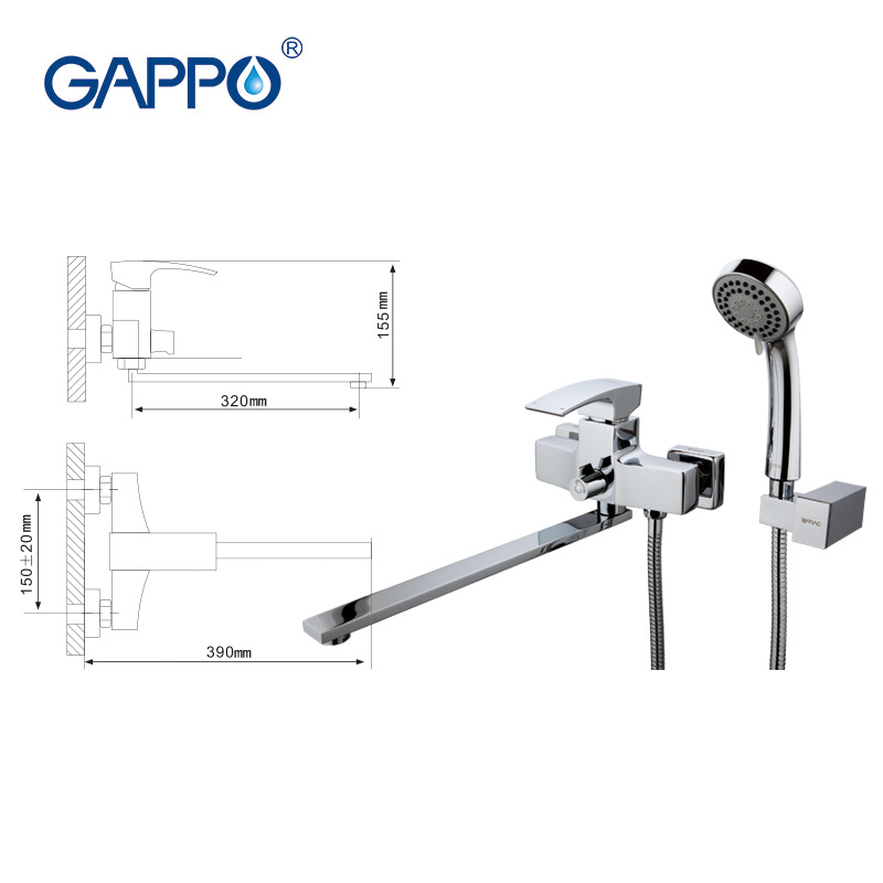

Смеситель для ванны Gappo Jacob G2207