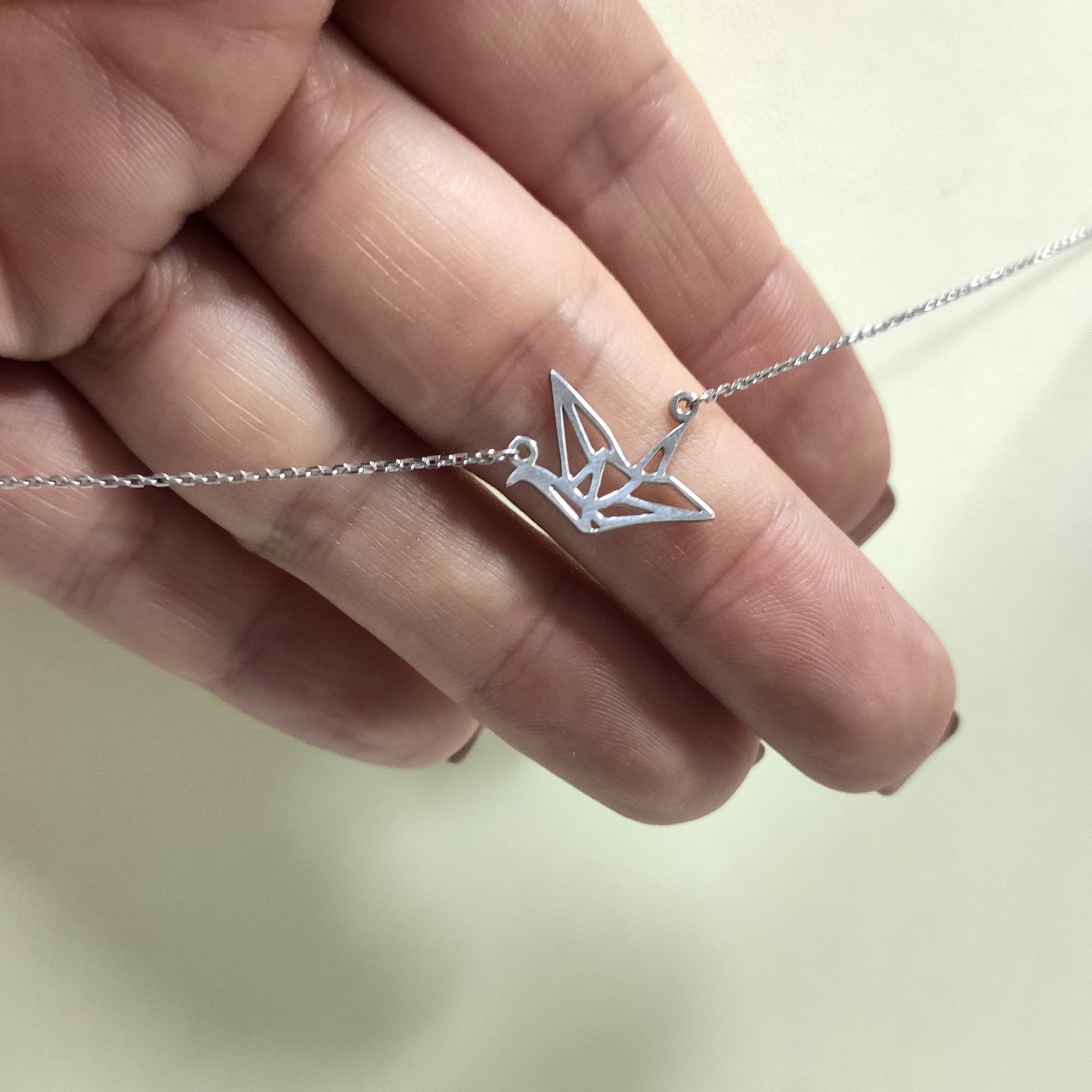 

Серебряное колье 12643691 КЛ оригами журавль 40-45 см (9481)