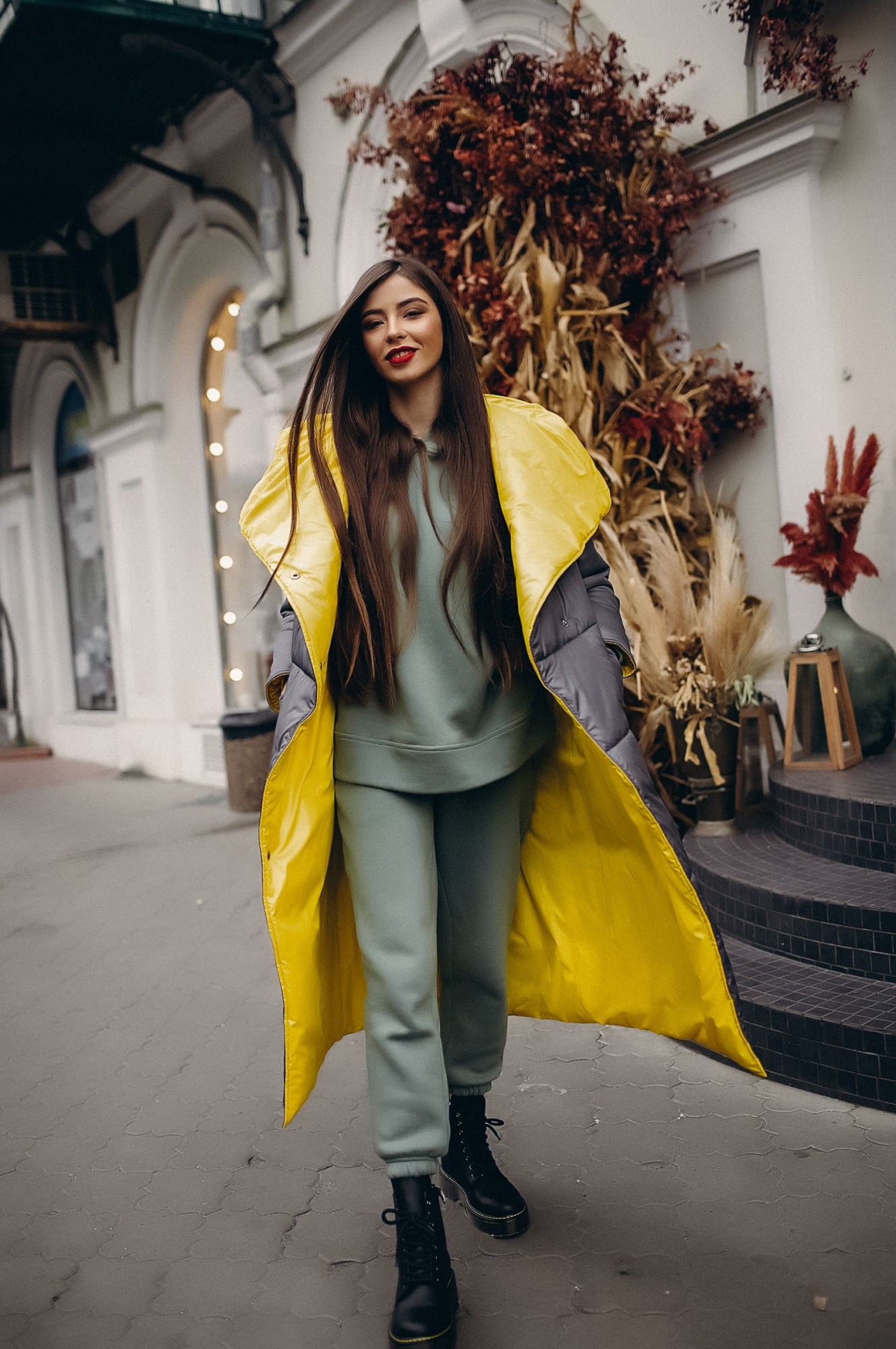 

Пуховик-одеяло NAVYSAND 40693 L желто-серый