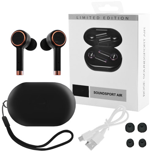 

Беспроводные наушники Wireless Sound Sport с кейсом черные 7696
