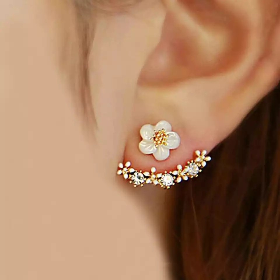 

Сережки веерки с цветком Fashion Jewelry 4962