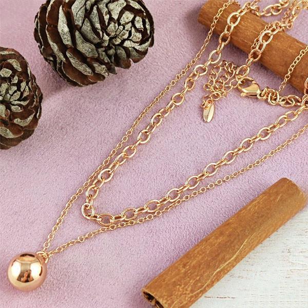 

Цепочка с кулоном Xuping 41/46 см двойная медицинское золото позолота 18К А/В 5-0187