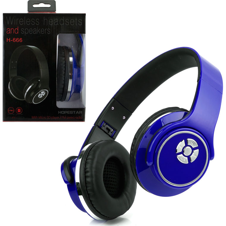 

Bluetooth наушники с микрофоном HOPESTAR H-666 + колонка 2в1 синие
