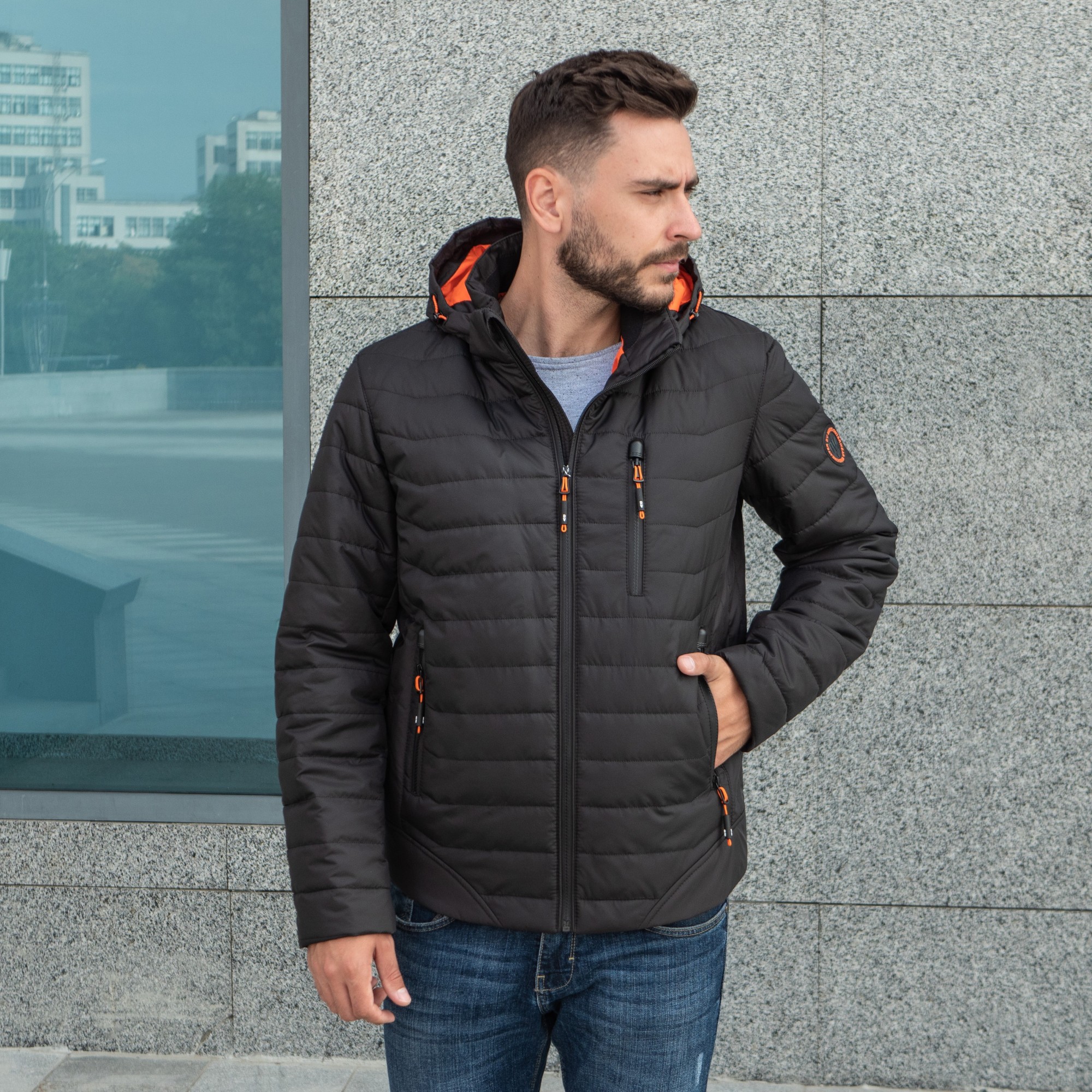 

Мужская куртка осень-весна большого размера UF-Fashion 40 - дв 60 черный
