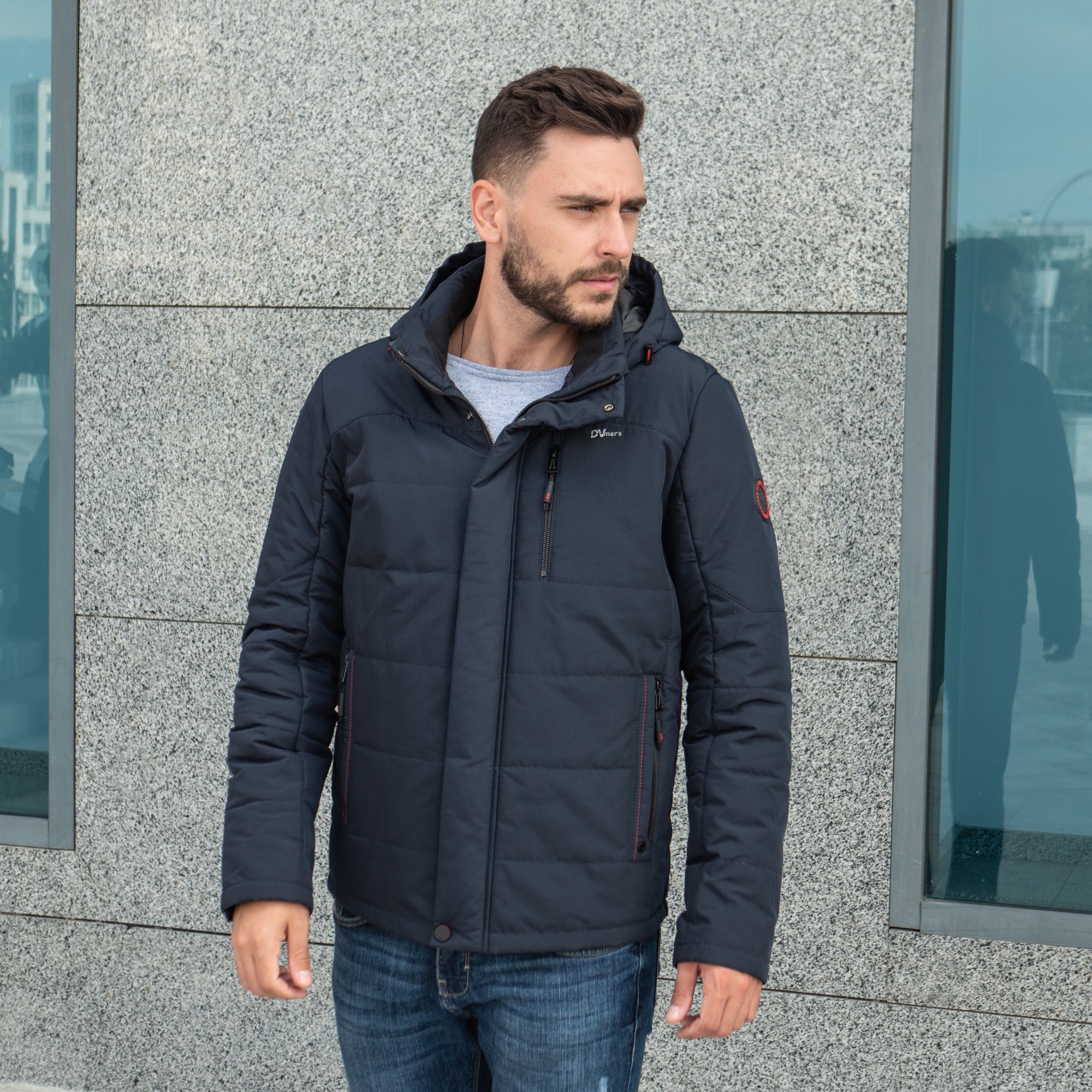 

Осенняя мужская куртка большого размера UF-Fashion 57 - дв 54 темно-синий