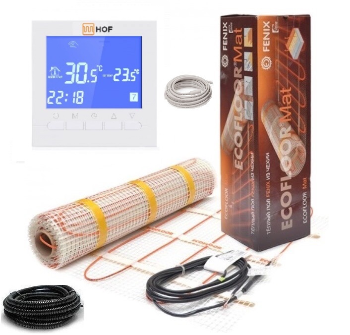 

Теплый пол Fenix двухжильный мат LDTS/160 800 Вт 5 м2 с программируемым терморегулятором HOF pro в комплекте (VIT0049100776)