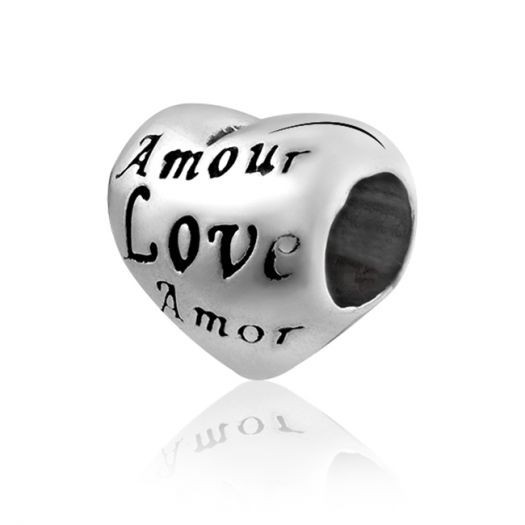 

Серебряный шарм в форме сердца Amor 3922