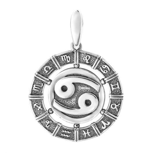 

Серебряная подвеска знак зодиака Рак 3089-4