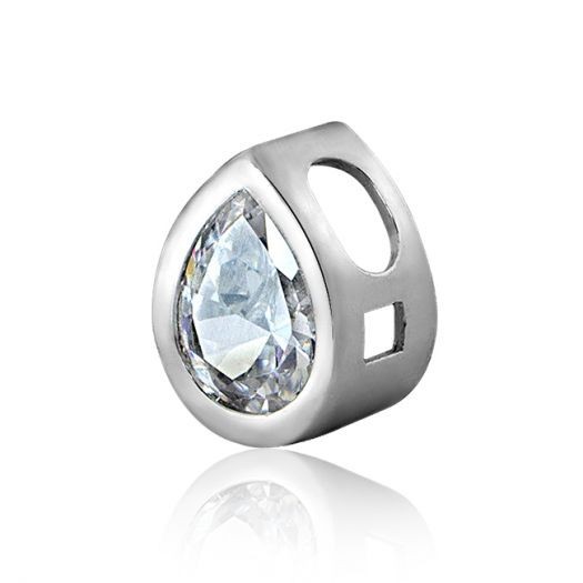 

Серебряная подвеска Капелька 30299 Белый