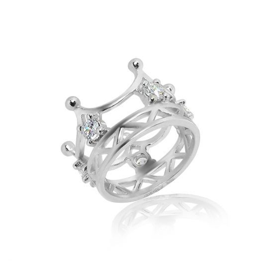 

Серебряная подвеска с белыми камнями Царская корона 39038