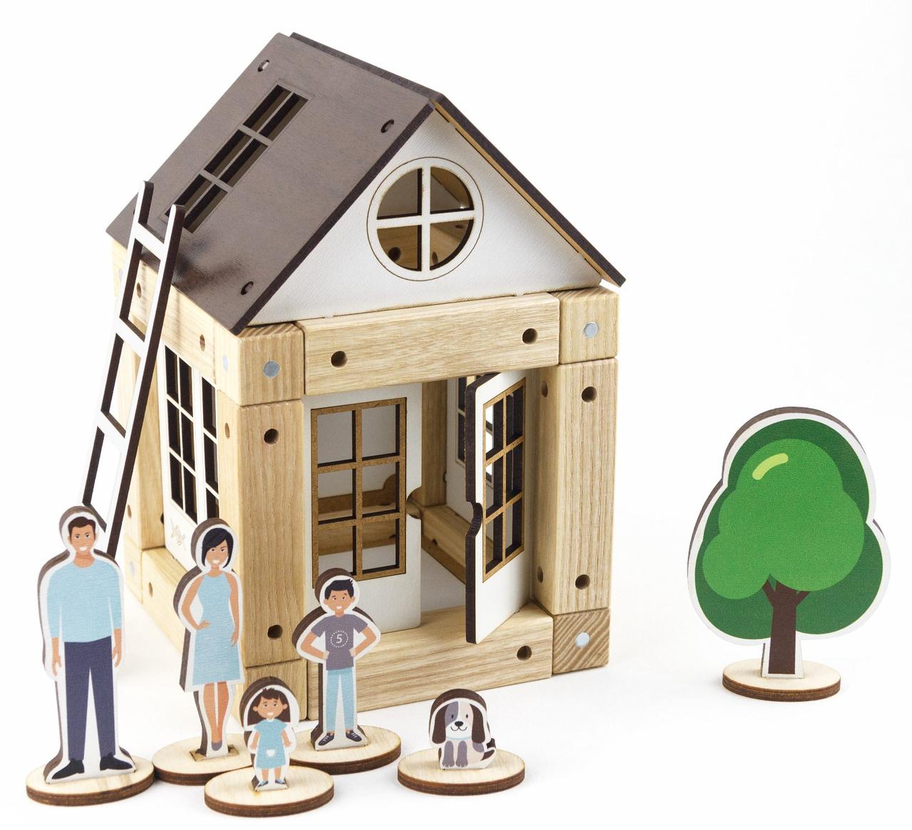 

Эко-конструктор на магнитах ТМ Zevs-toys "Brown house" 44 дет
