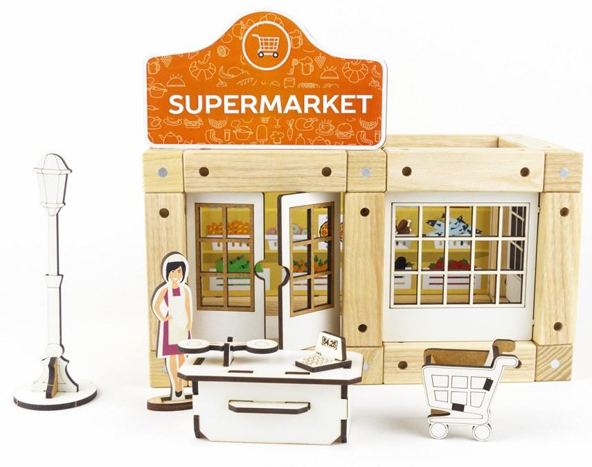 

Эко-конструктор на магнитах ТМ Zevs-toys "Supermarket", 54 дет